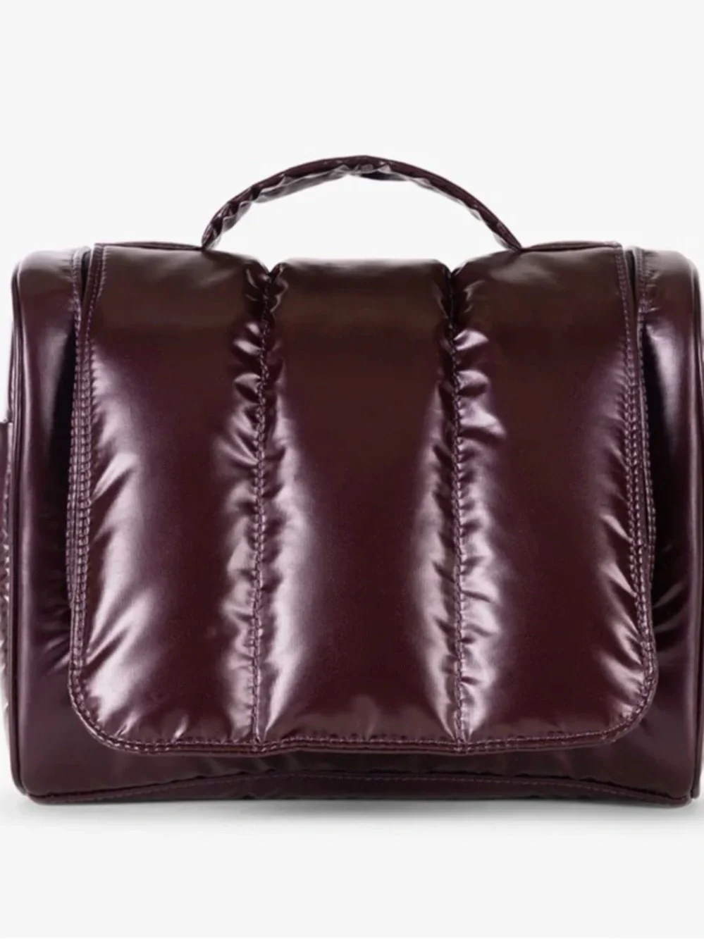 Calpak Luka Puffy Toiletry Cosmetics Quilted Bag in Glazed Dark Cherry NWT